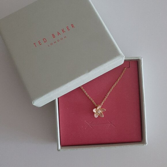 TED BAKER - Braddie Blossom Pendant Necklace - Pink - Picture 3 of 5